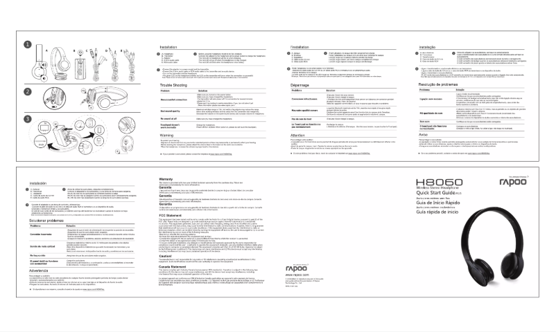 Page 1 de la notice Manuel utilisateur Rapoo H8060
