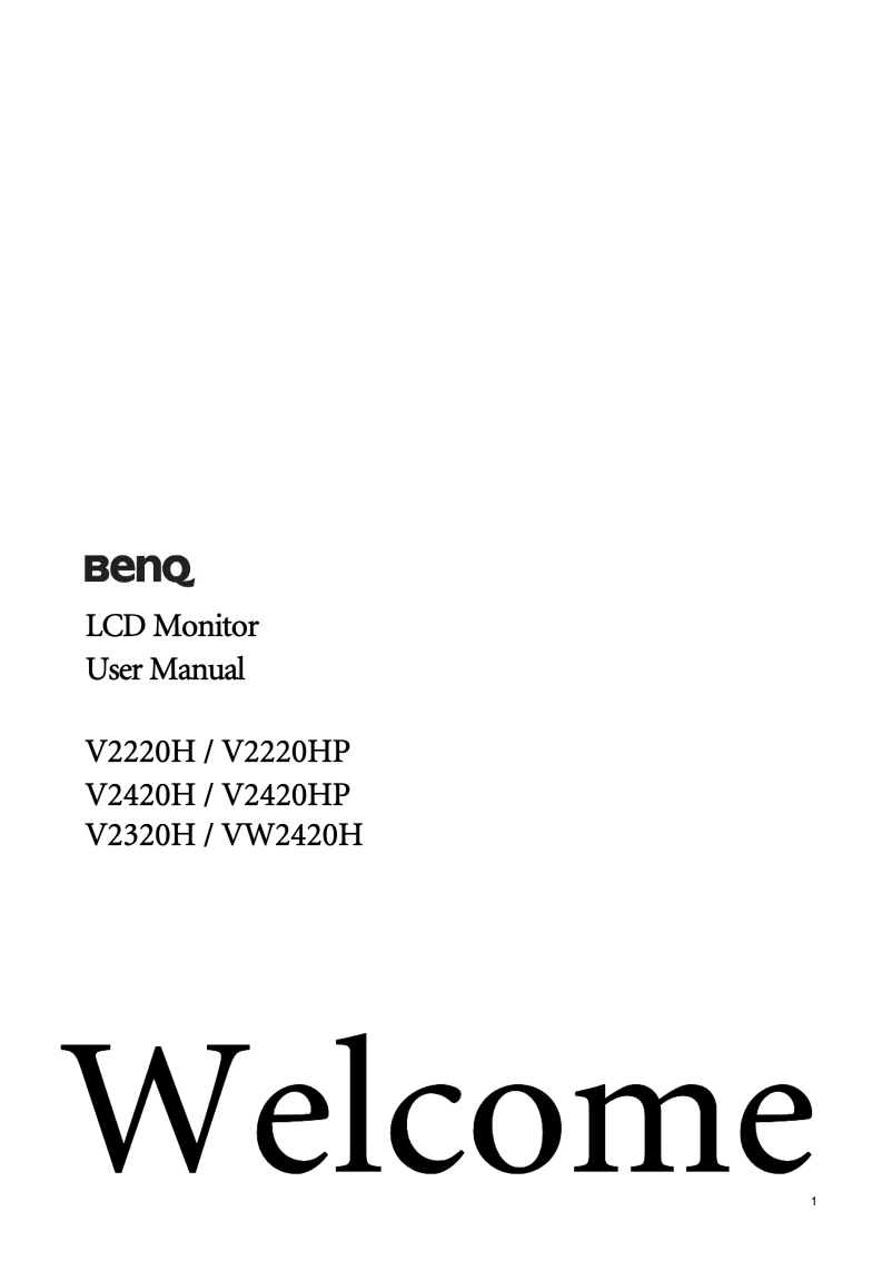 Page 1 de la notice Manuel utilisateur BenQ V2320H