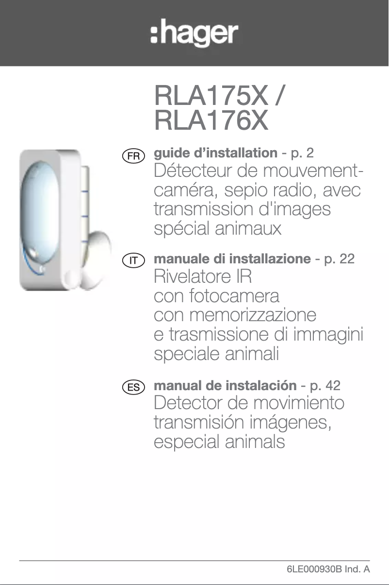 Image de la première page du manuel de l'appareil RLA176X