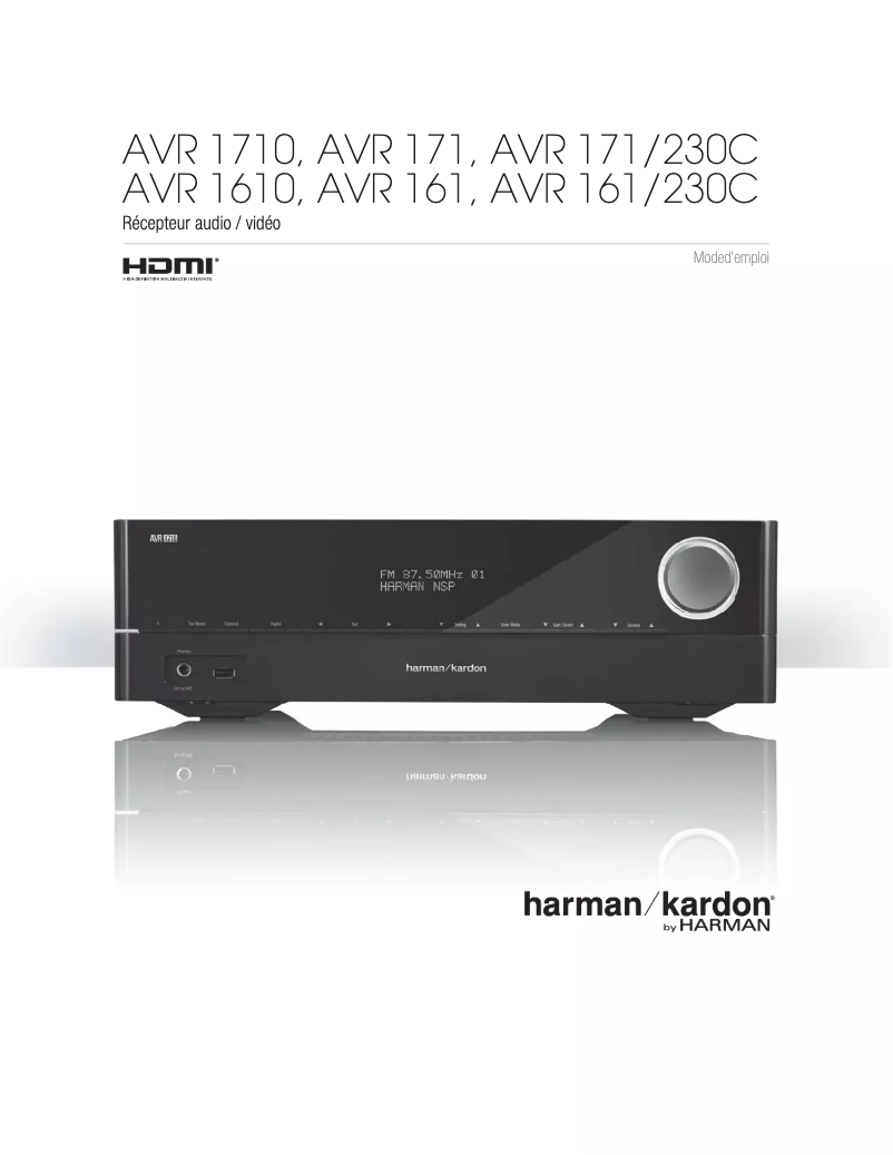 Page 1 de la notice Manuel utilisateur Harman Kardon AVR 171