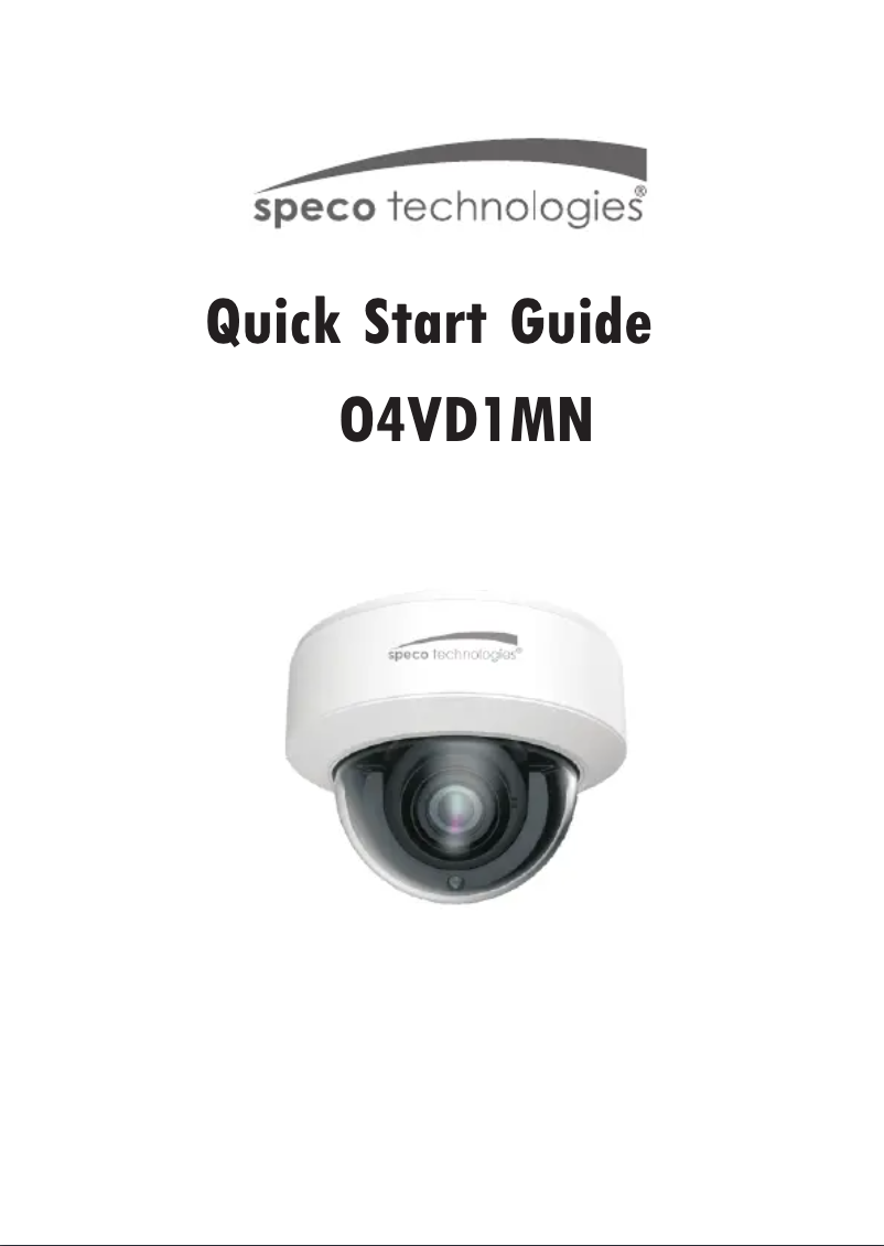 Page n°1 - Guide de démarrage rapide Speco Technologies O4VD1MN