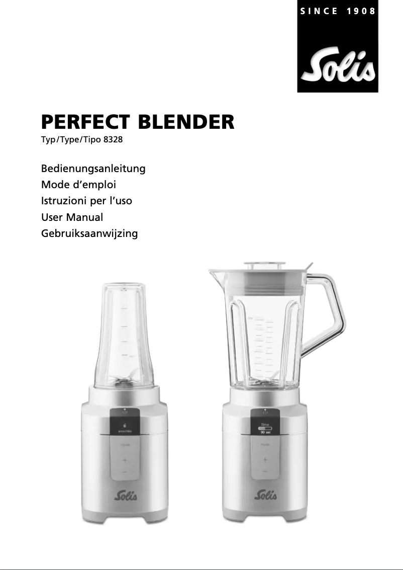 Page n°1 - Manuel utilisateur Solis Perfect Blender 8328