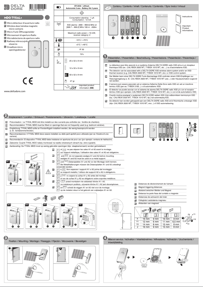 Page 1 de la notice Manuel utilisateur Delta Dore Tyxal+ MDO