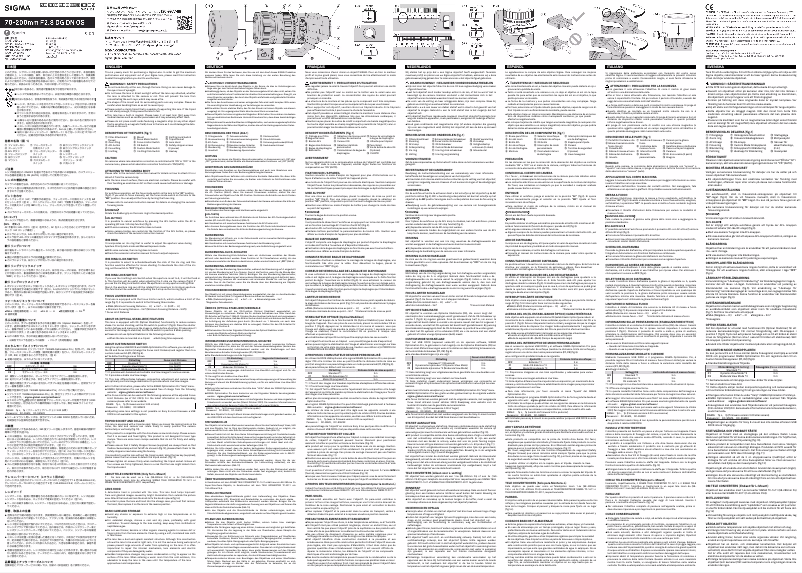 Page 1 de la notice Manuel utilisateur Sigma 70-200mm F2.8 DG DN OS
