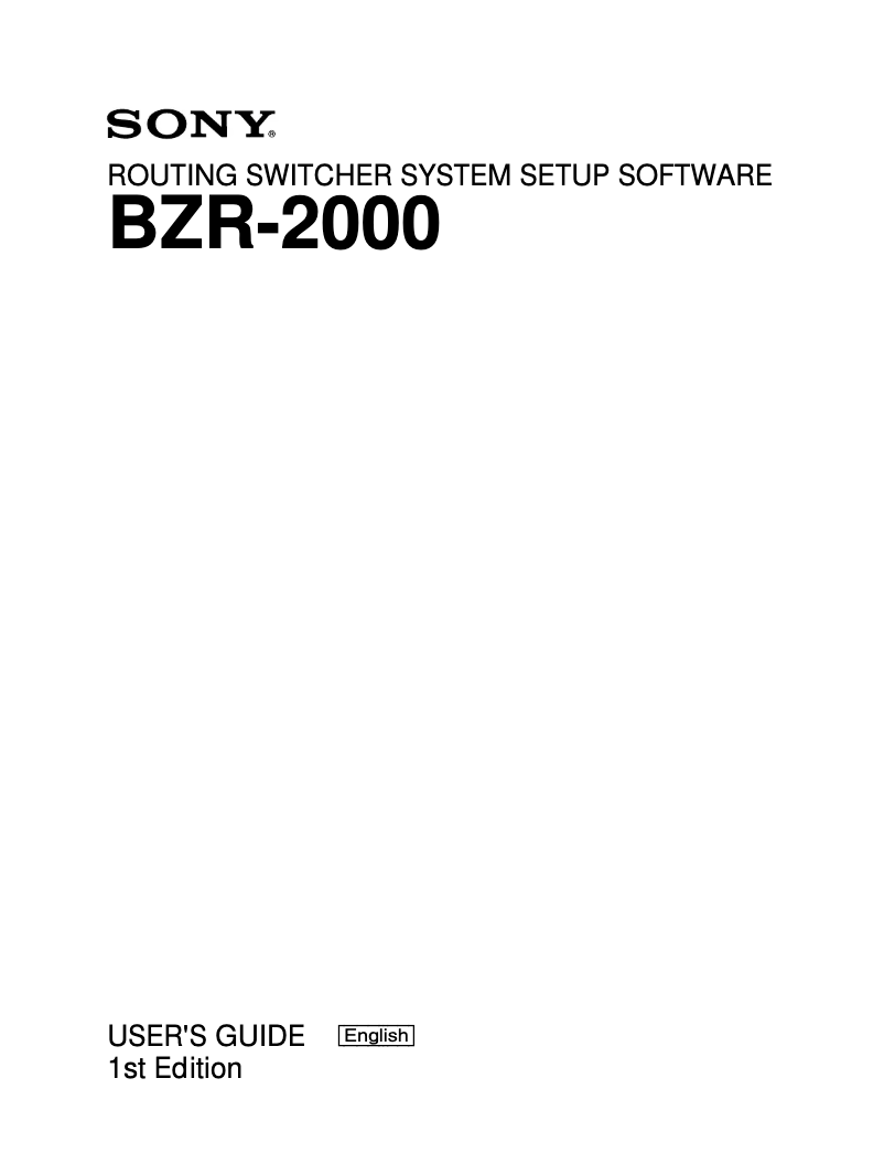 Image de la première page du manuel de l'appareil BZR-2000
