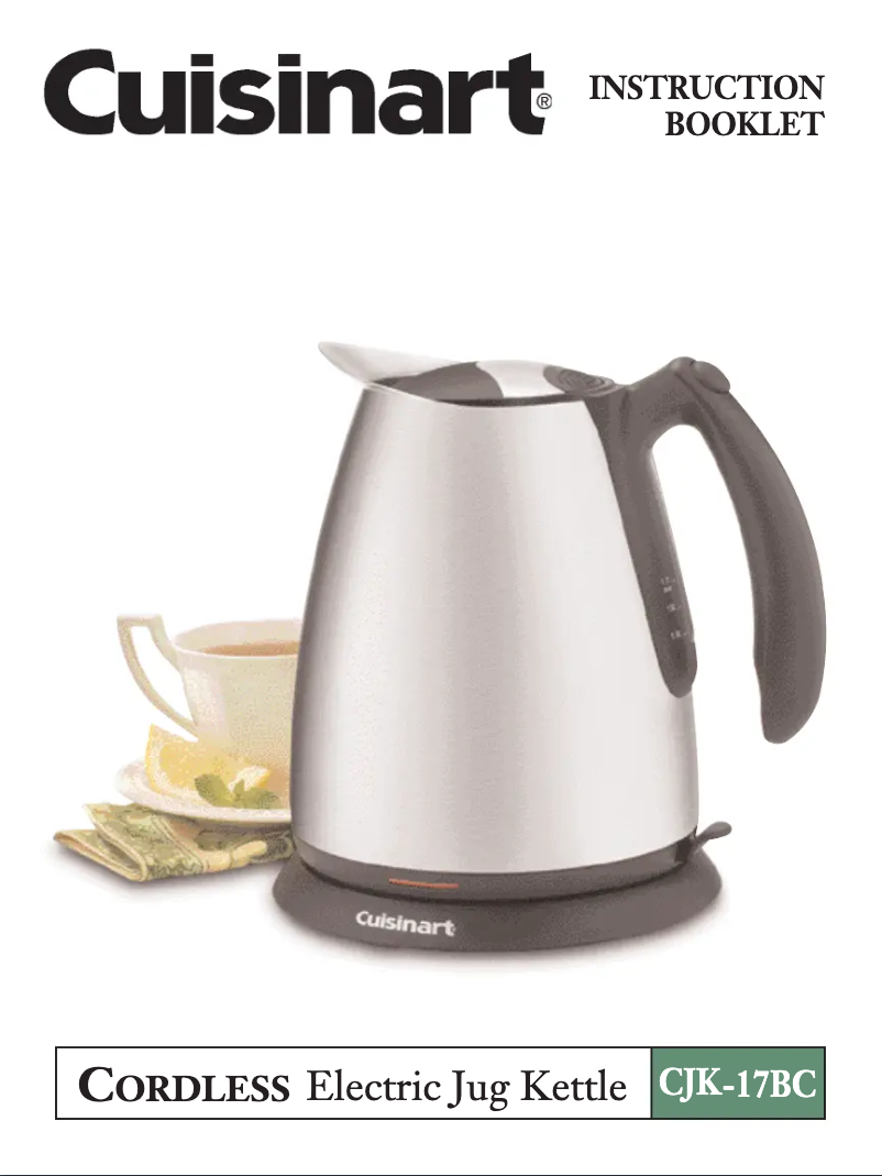 Page 1 de la notice Manuel utilisateur Cuisinart CJK-17BC