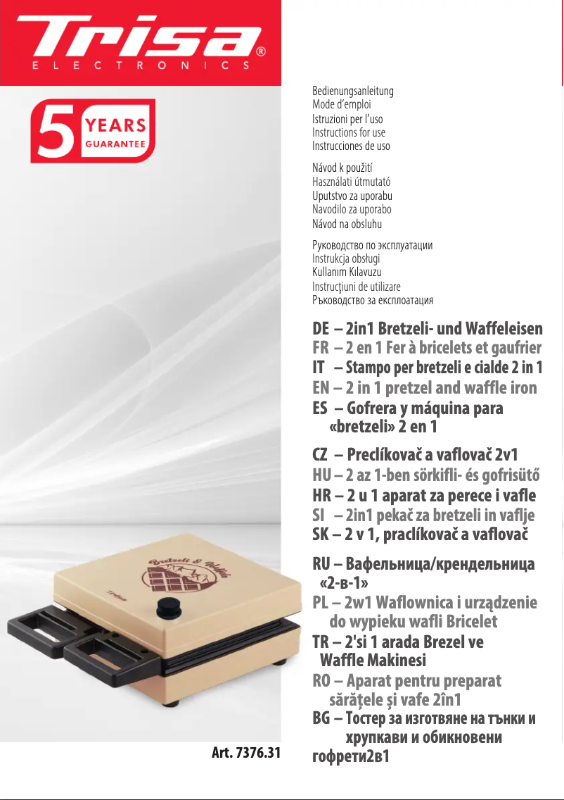Page n°1 - Manuel utilisateur Trisa Bretzeli & Waffles 7376.31