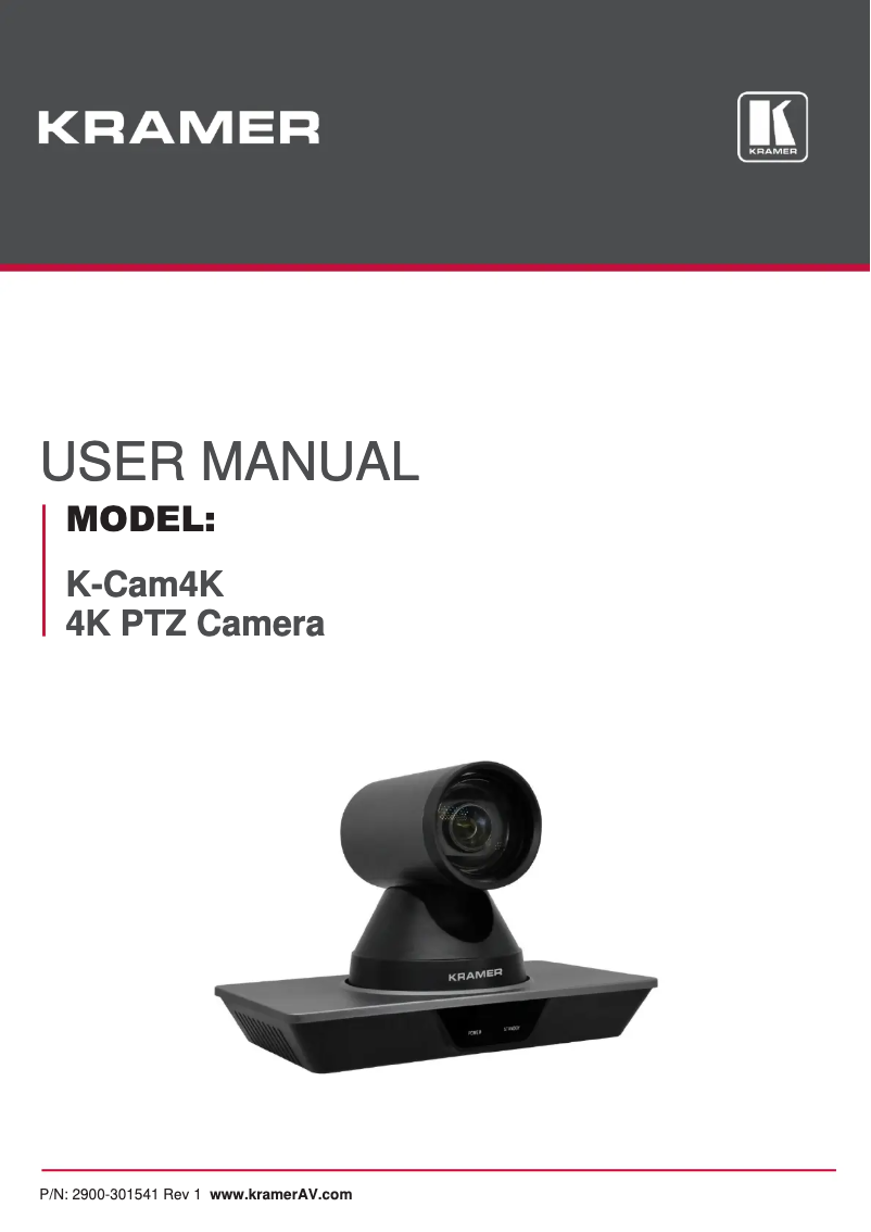 Page 1 de la notice Manuel utilisateur Kramer K-Cam4K