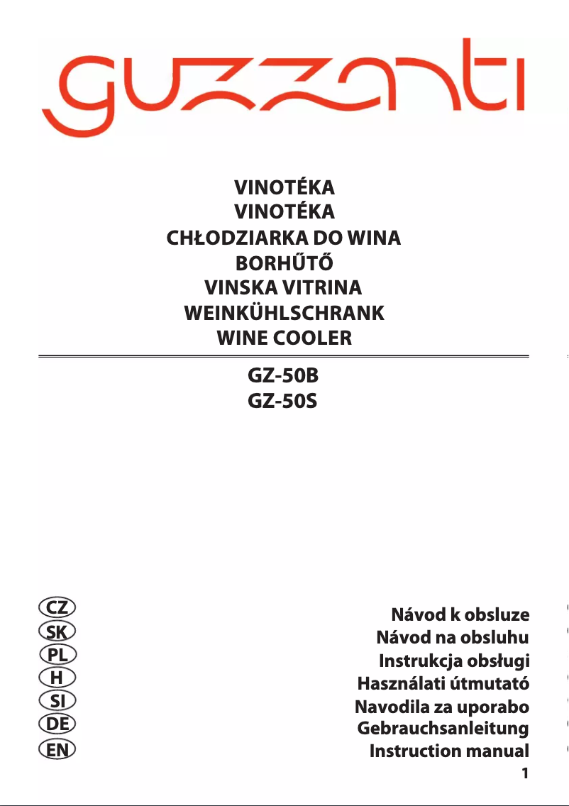 Page n°1 - Manuel utilisateur Guzzanti GZ-50S