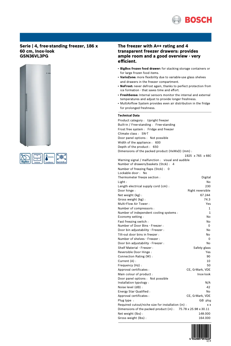 First page image of the manual for GSN36VL3PG