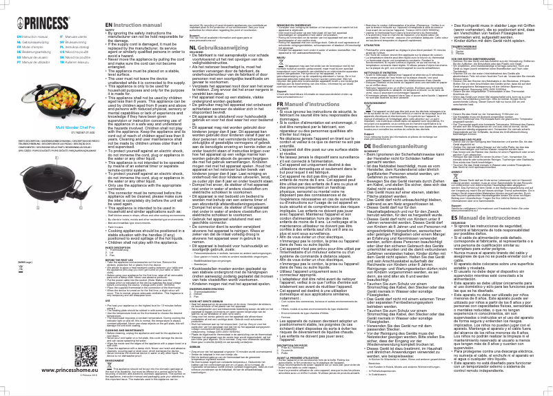 Page n°1 - Manuel utilisateur Princess Multi Wonder Chef Pro