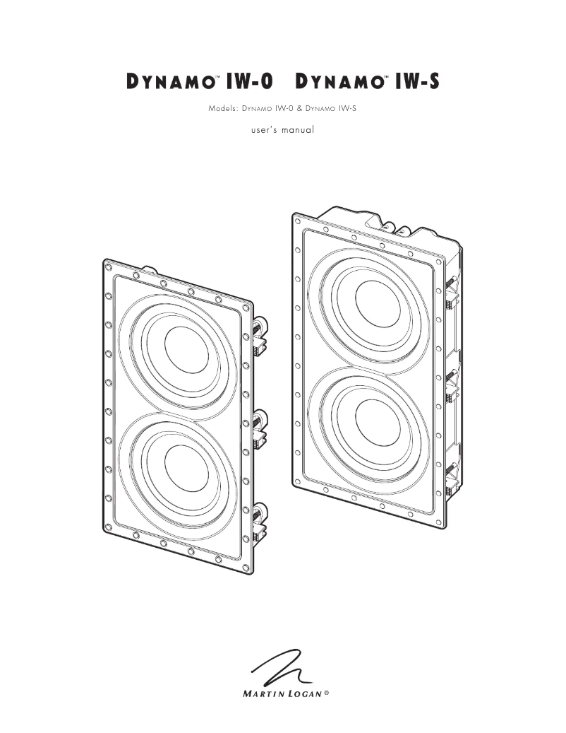 Page n°1 - Manuel utilisateur Martin Logan Dynamo IW-S