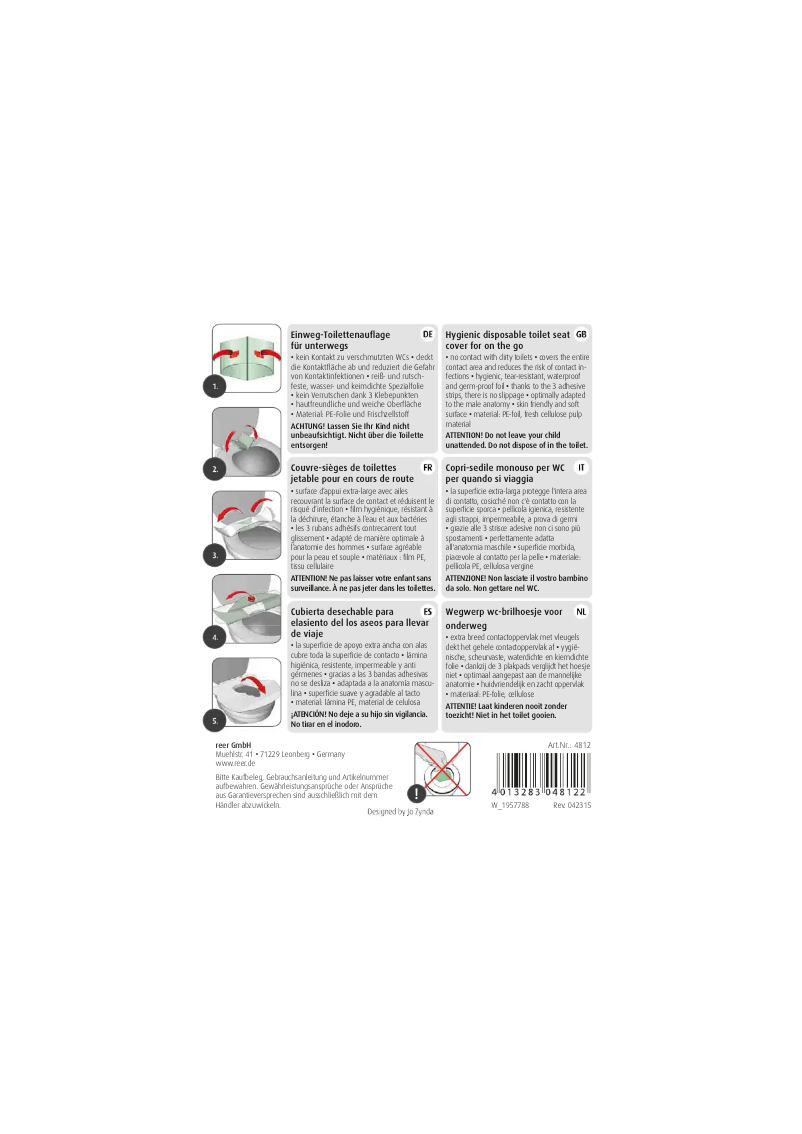 Page 1 de la notice Manuel utilisateur Reer 4812