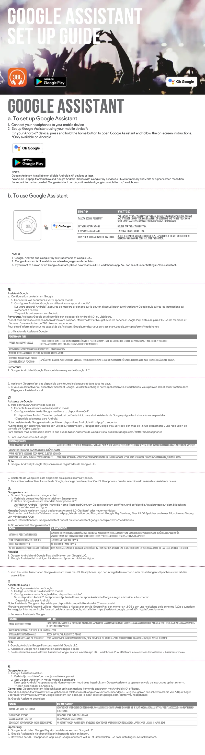 Page 1 de la notice Guide d'installation JBL Tour Pro+ TWS