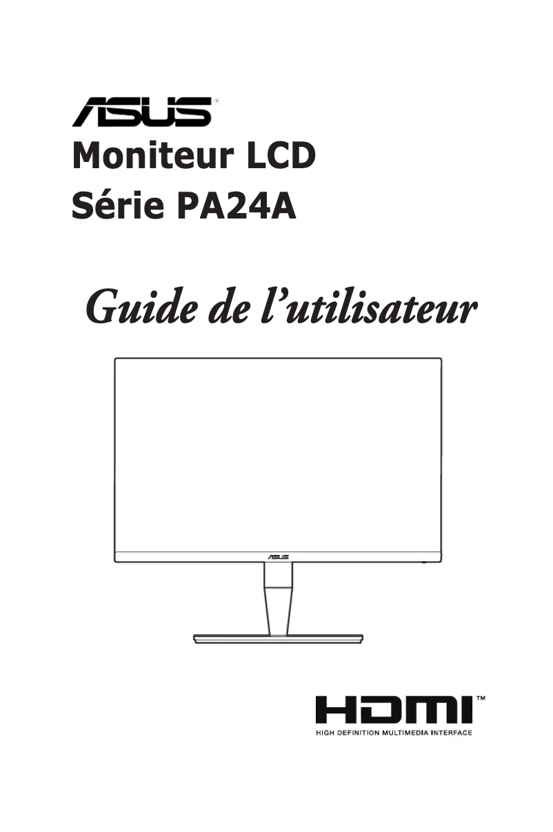 Page 1 de la notice Manuel utilisateur Asus ProArt PA24AC