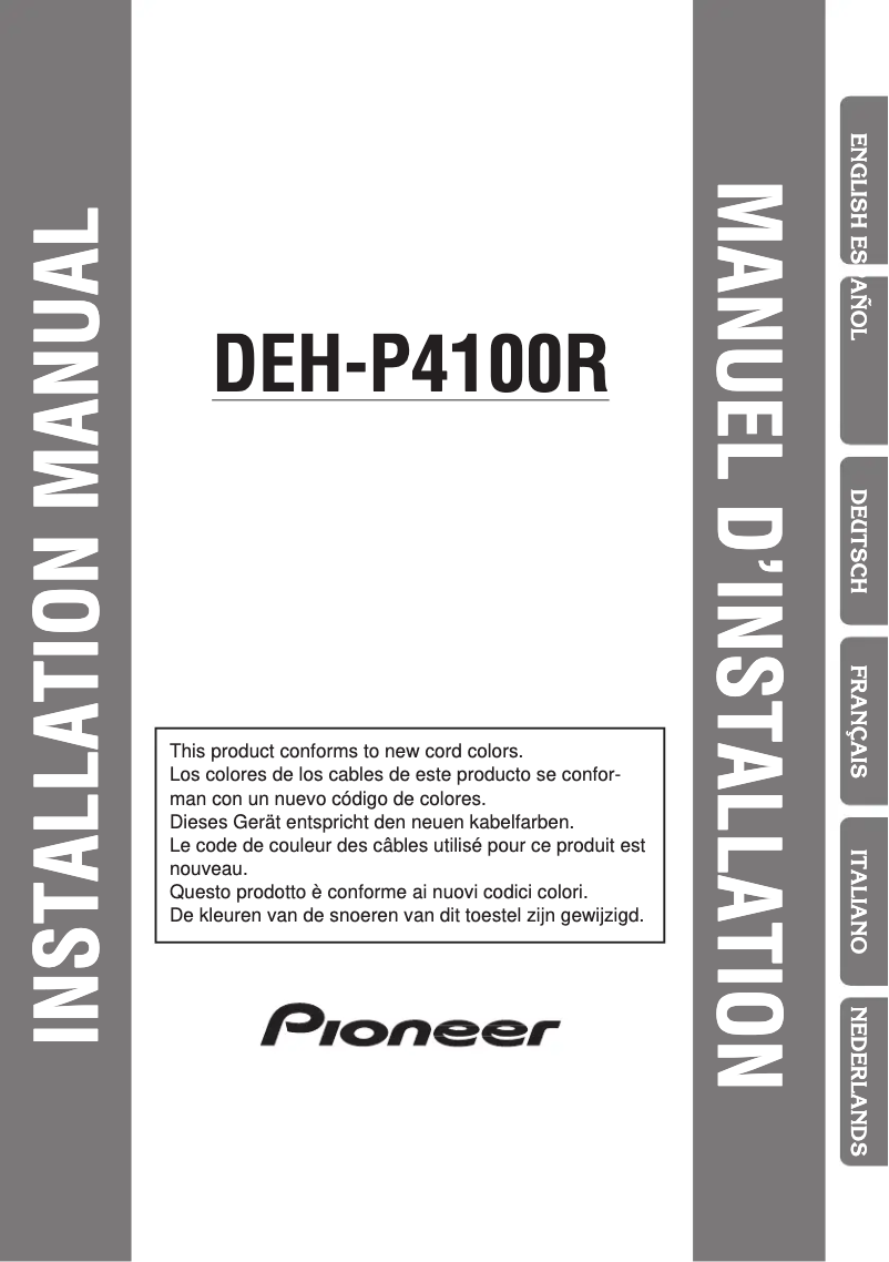 Page n°1 - Manuel utilisateur Pioneer DEH-P4100R