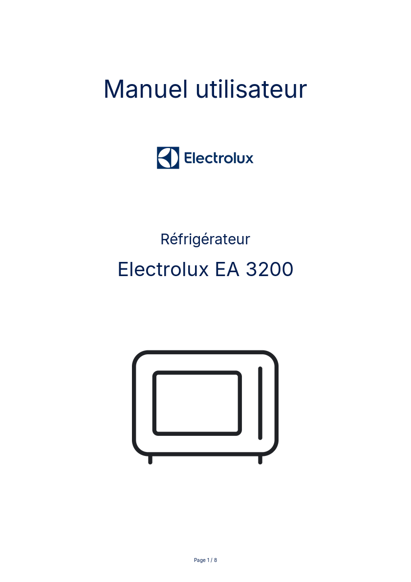Image de la première page du manuel de l'appareil EA 3200