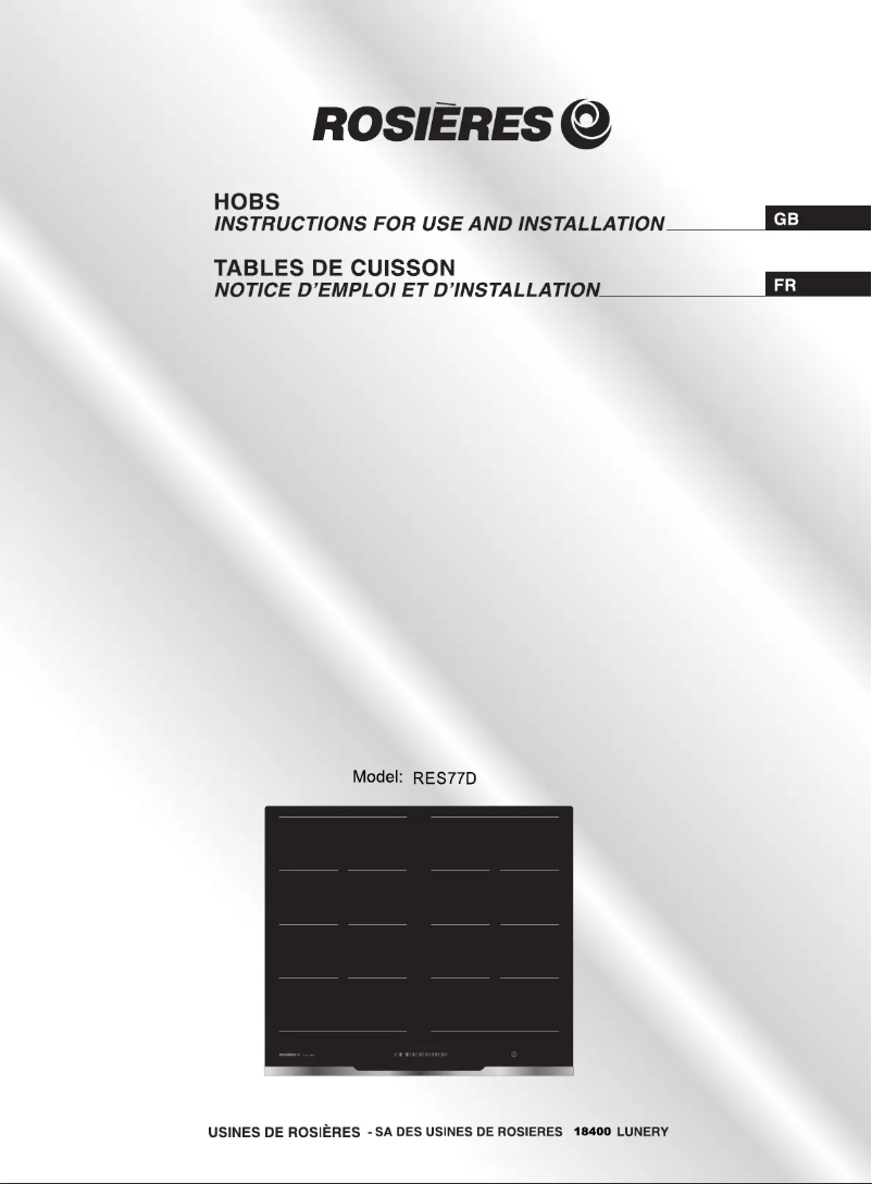 Page 1 de la notice Manuel utilisateur Rosieres RES 77D