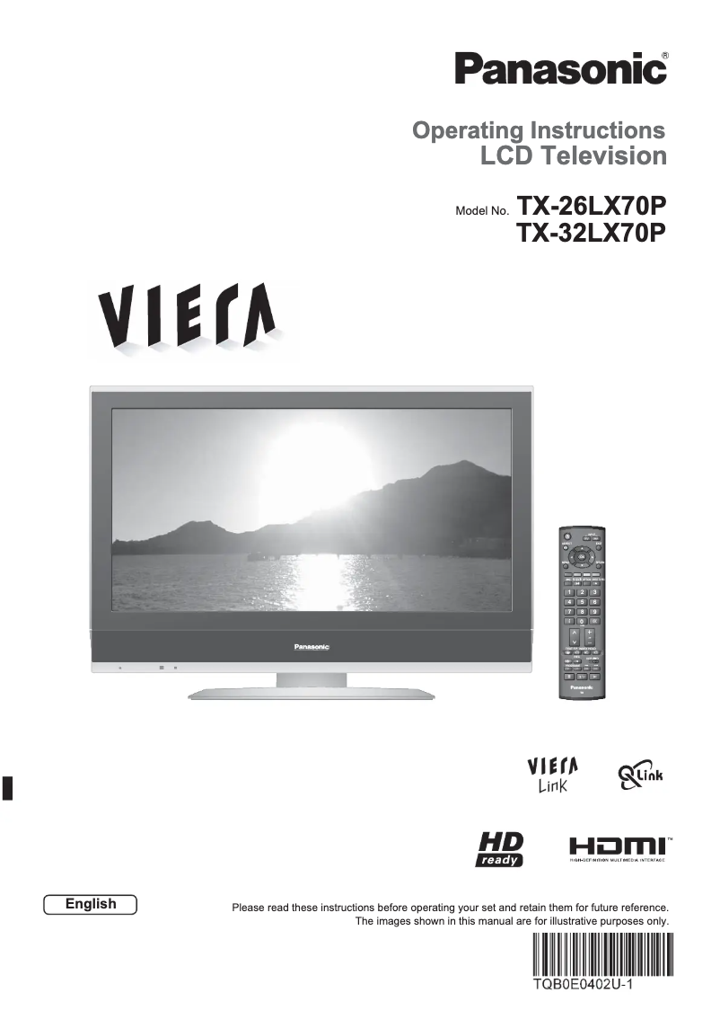 Page 1 de la notice Manuel utilisateur Panasonic Viera TX-32LX70P