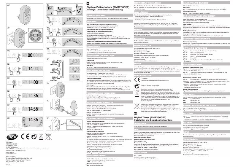Page 1 de la notice Manuel utilisateur REV EMT2500ET