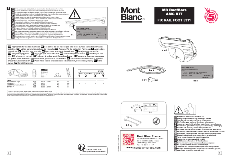 Page 1 de la notice Manuel utilisateur Mont Blanc AMC 5311