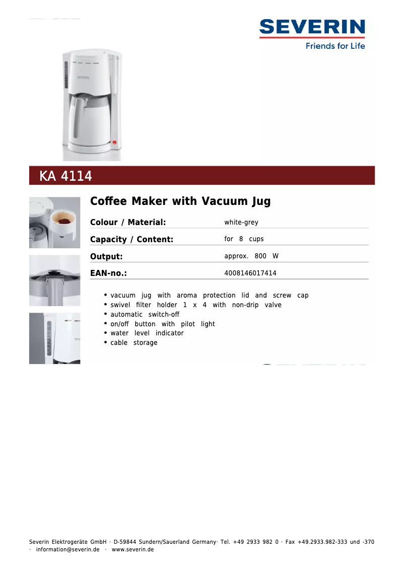 Image de la première page du manuel de l'appareil KA 4114
