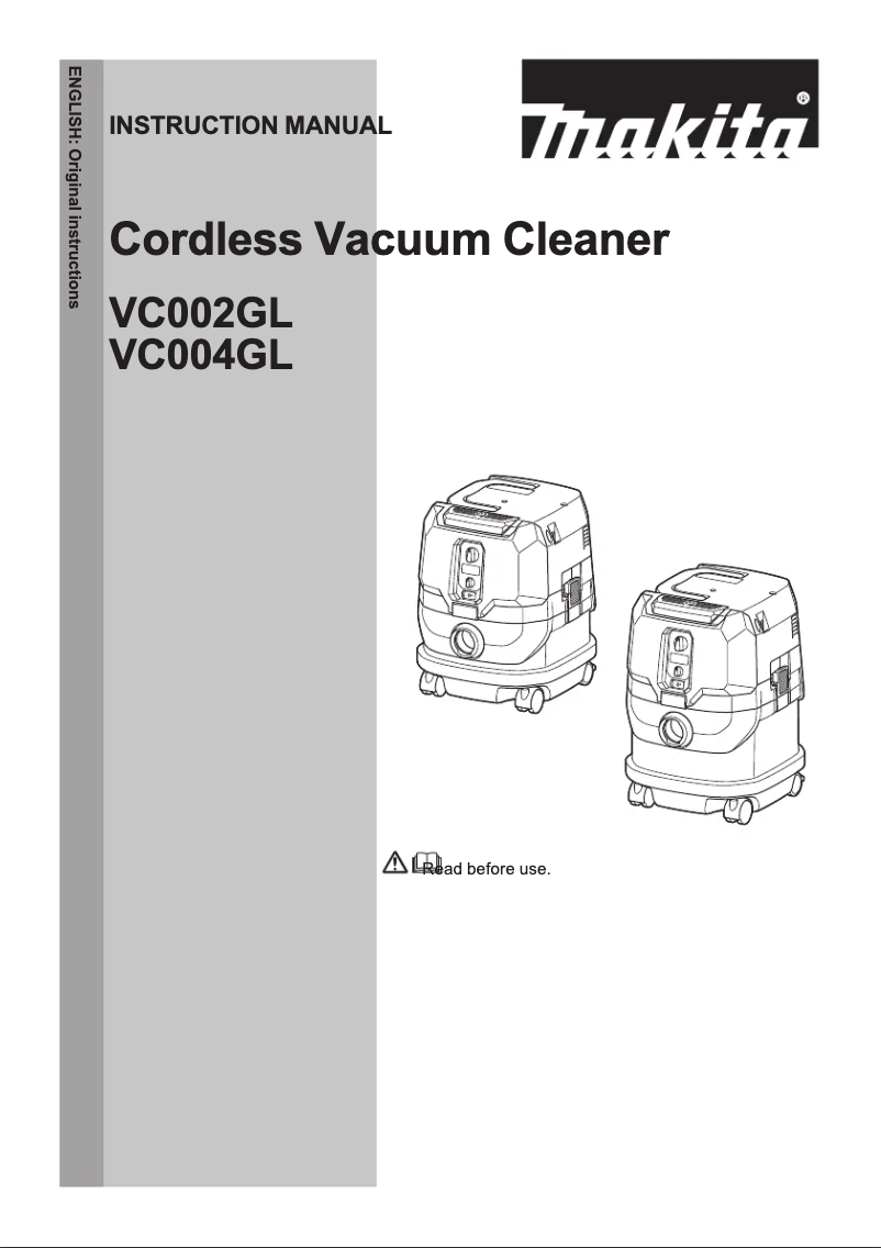 Page 1 de la notice Manuel utilisateur Makita VC004GLD21