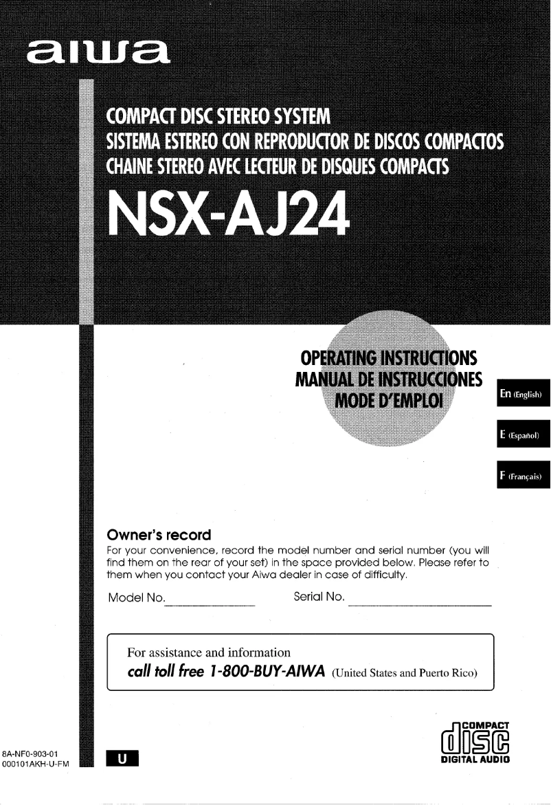Page n°1 - Manuel utilisateur Aiwa NSX-AJ24
