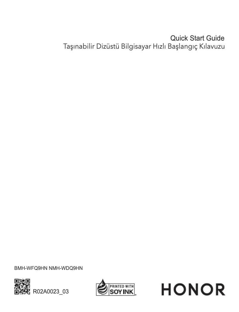 Page 1 de la notice Manuel utilisateur Honor MagicBook 14 AMD 2021