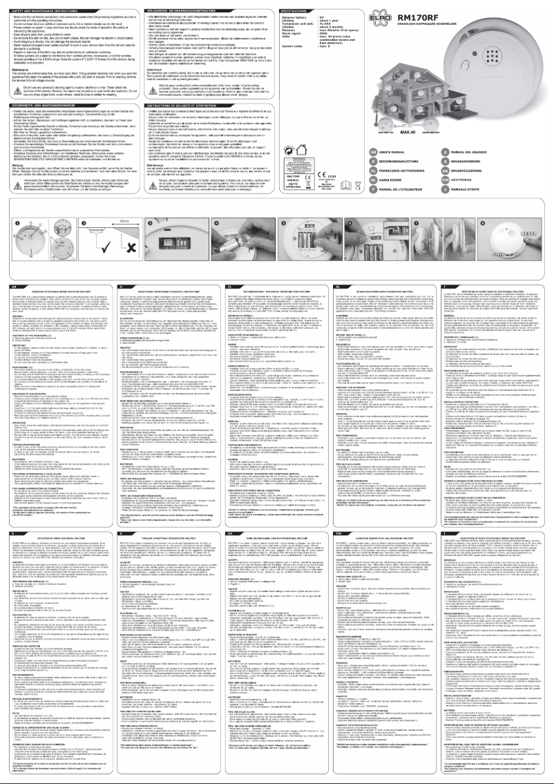 Page 1 de la notice Manuel utilisateur Elro RM170RF