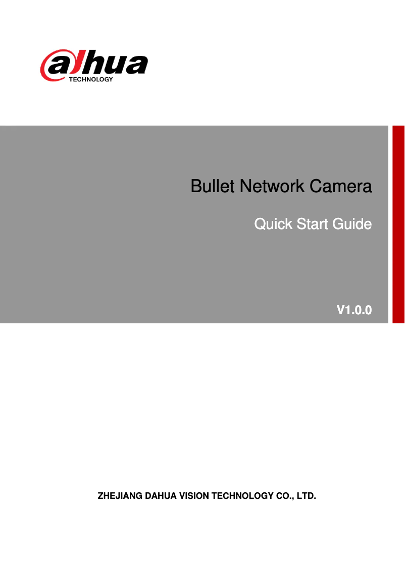 Page 1 de la notice Manuel utilisateur Dahua Technology Lite IPC-HFW2231S-S-S2