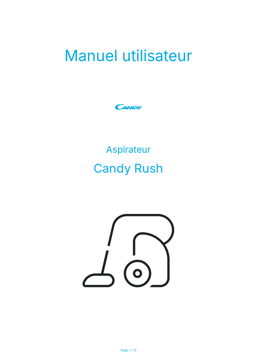 Page n°1 - Manuel utilisateur Candy Rush