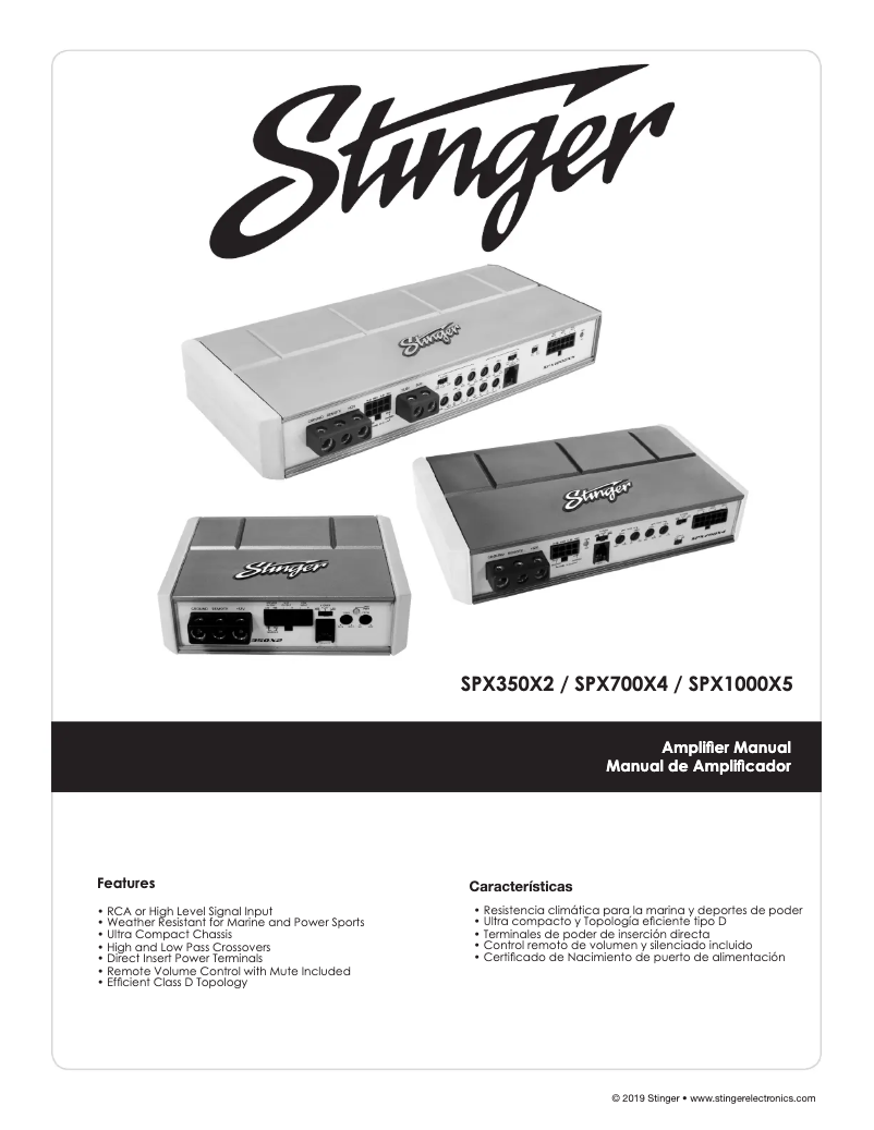 Page 1 de la notice Manuel utilisateur Stinger SPX700X4