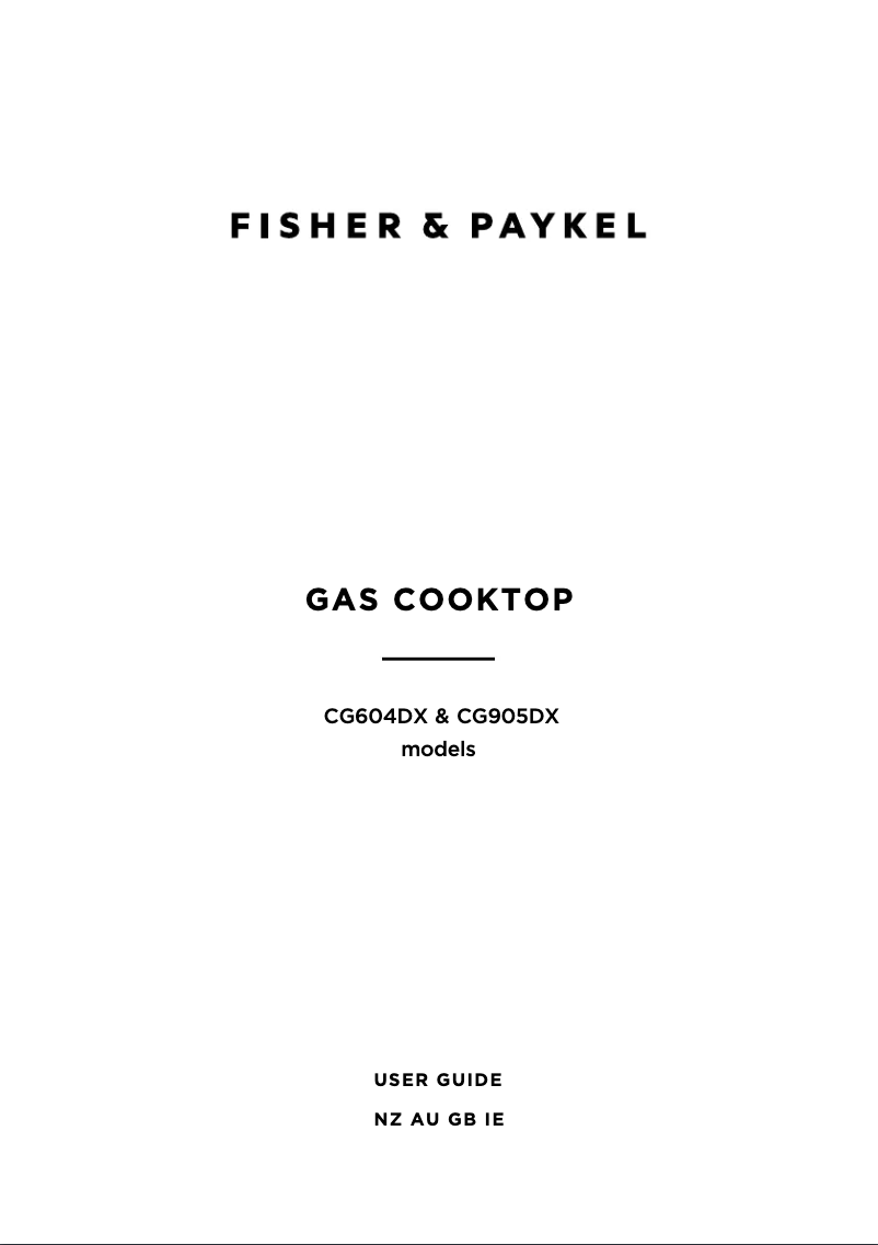 Página 1 del manual Manual de usuario Fisher & Paykel CG905DX1