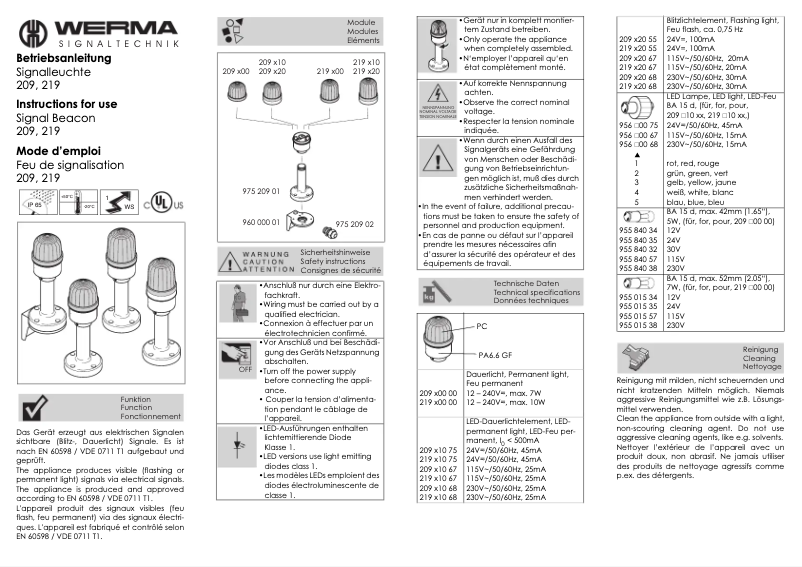 Image de la première page du manuel de l'appareil 219.300.00