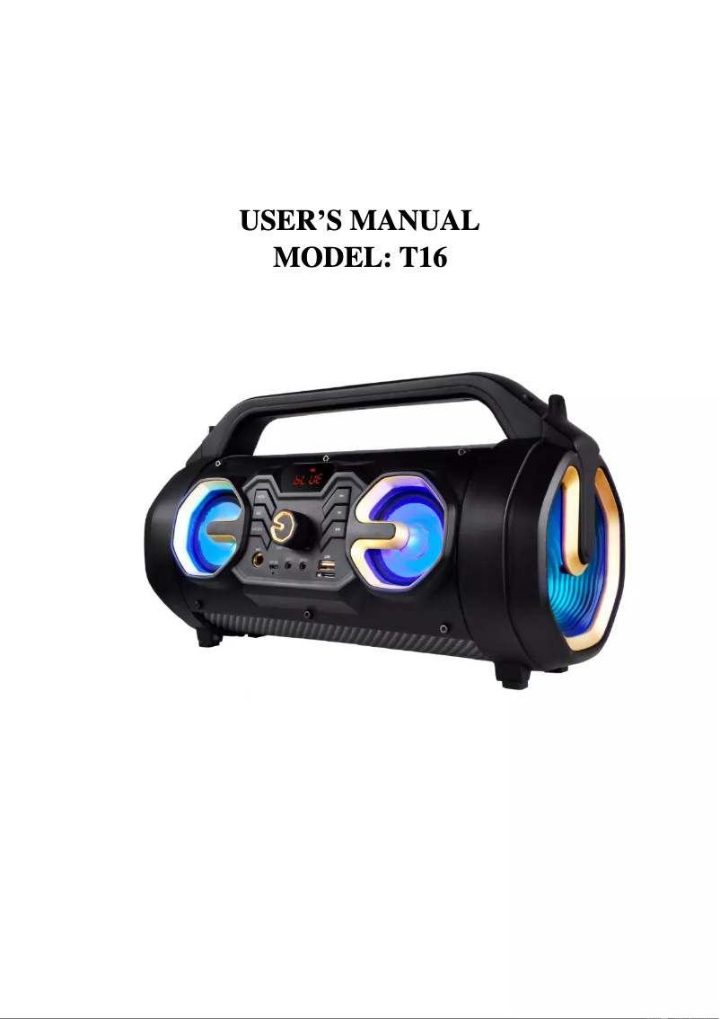 Page 1 de la notice Manuel utilisateur Boytone BT-16G