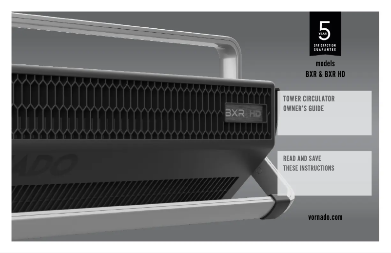 Page 1 de la notice Manuel utilisateur Vornado BXR