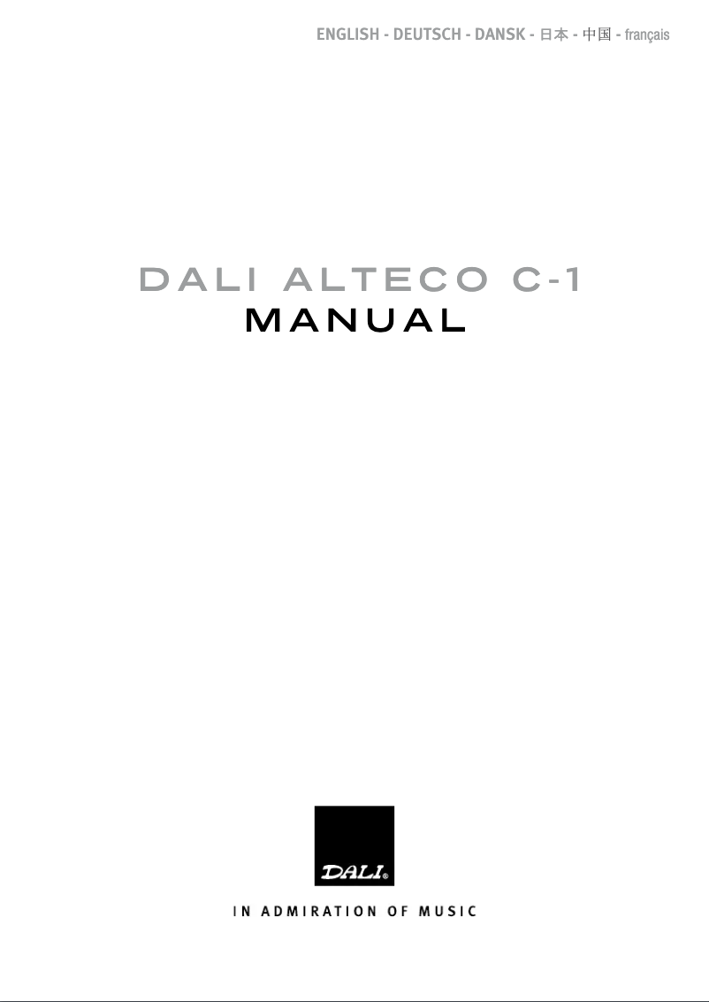 Page n°1 - Manuel utilisateur Dali Alecto C-1