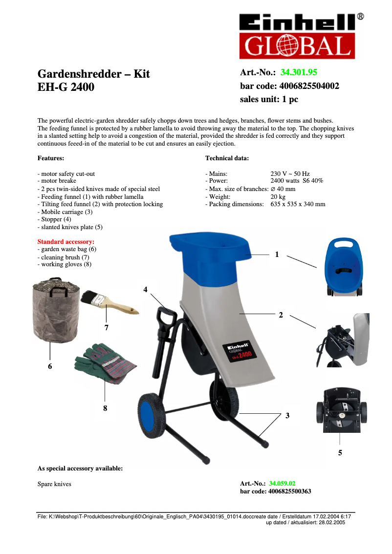 Page 1 de la notice Manuel utilisateur Global EH-G 2440
