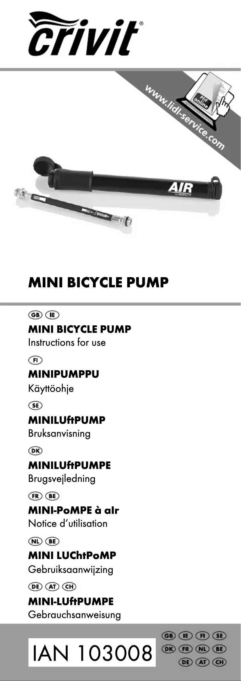 Página 1 del manual Manual de usuario Crivit IAN 103008