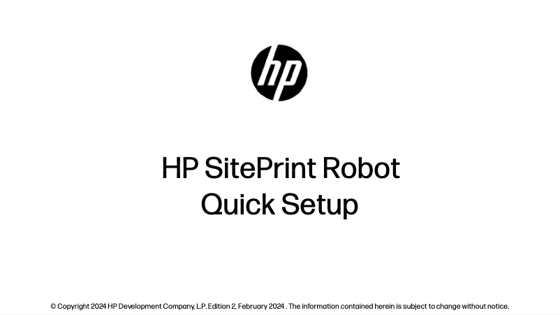 Page 1 de la notice Instructions / montage HP SitePrint Robot