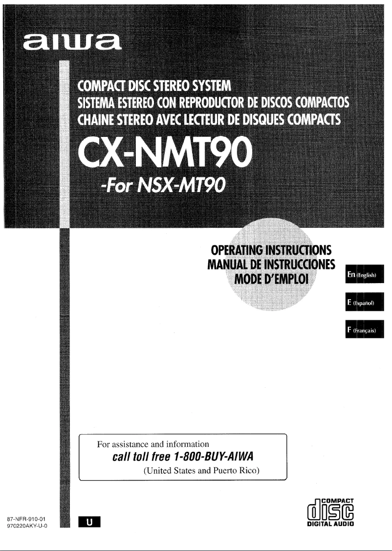 Page n°1 - Manuel utilisateur Aiwa CX-NMT90
