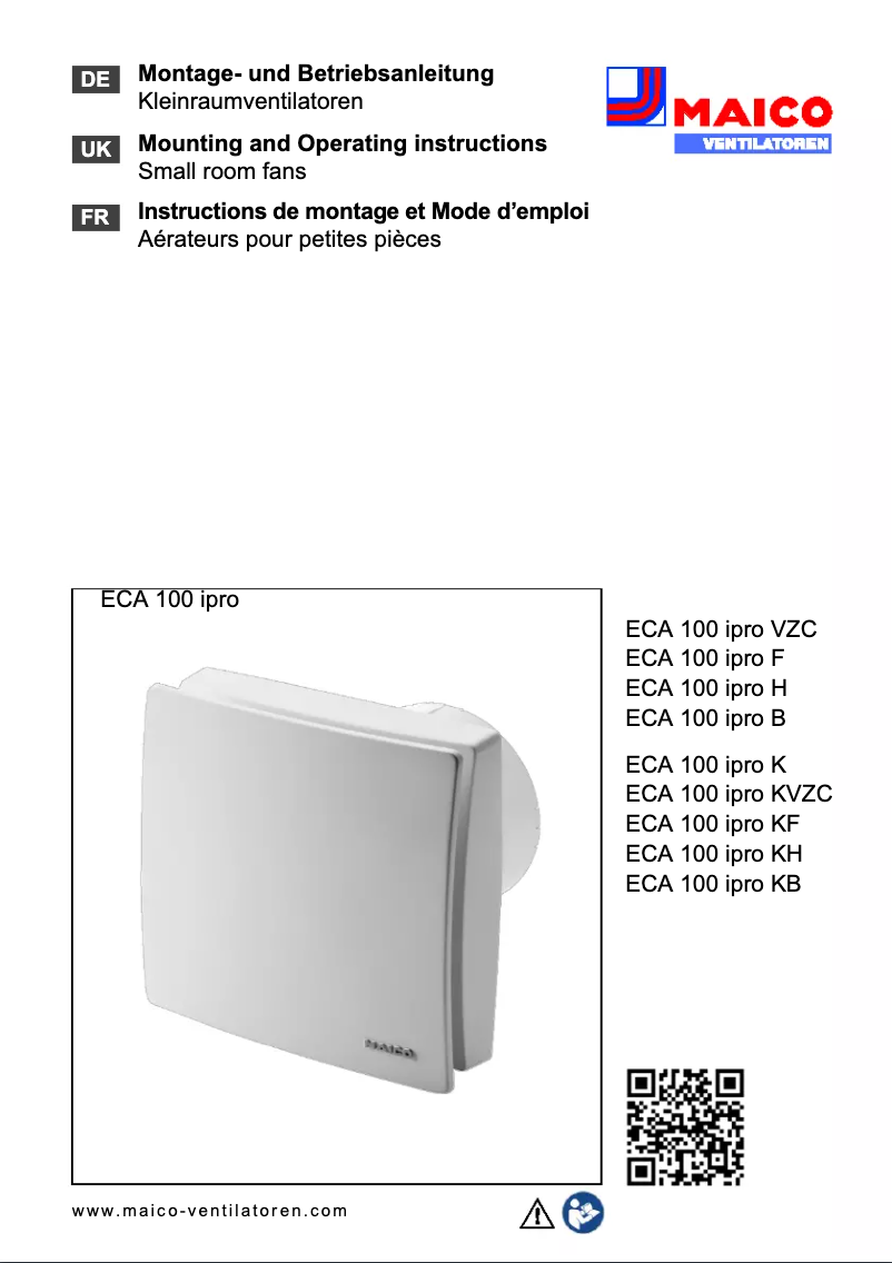 Page n°1 - Manuel utilisateur Maico ECA 100 ipro H