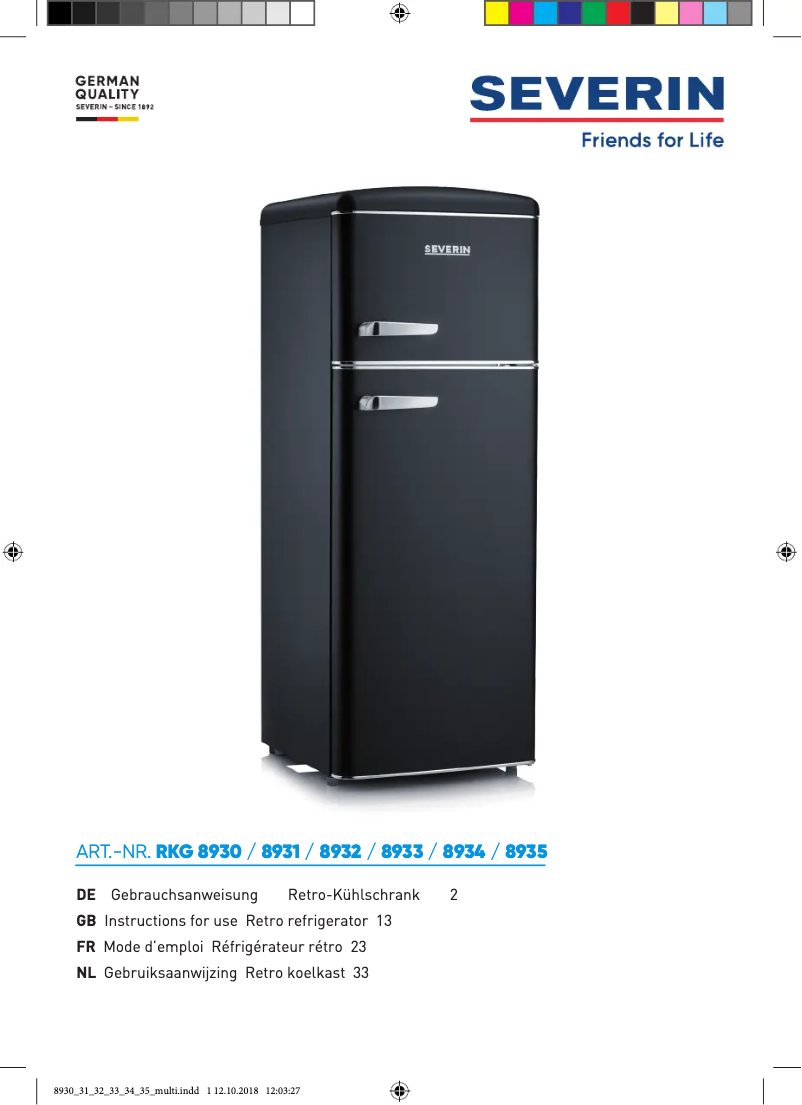 Image de la première page du manuel de l'appareil RKS 8830 Retro