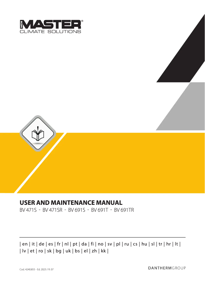 Page n°1 - Manuel utilisateur Master BV 691T