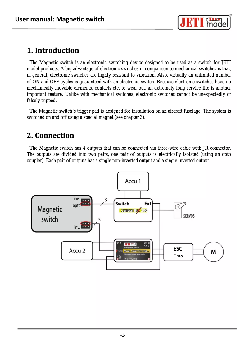 Page n°1 - Manuel utilisateur JETI JMS-MSW