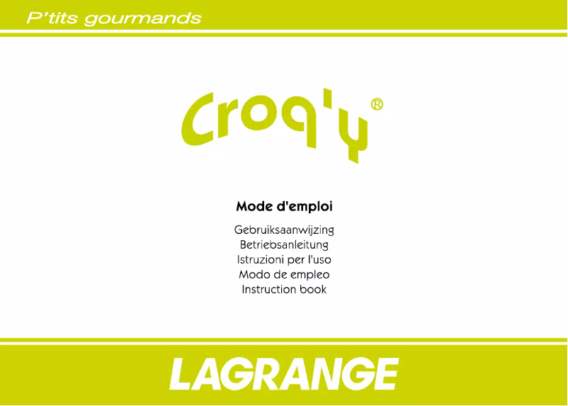 Image de la première page du manuel de l'appareil Croq'y