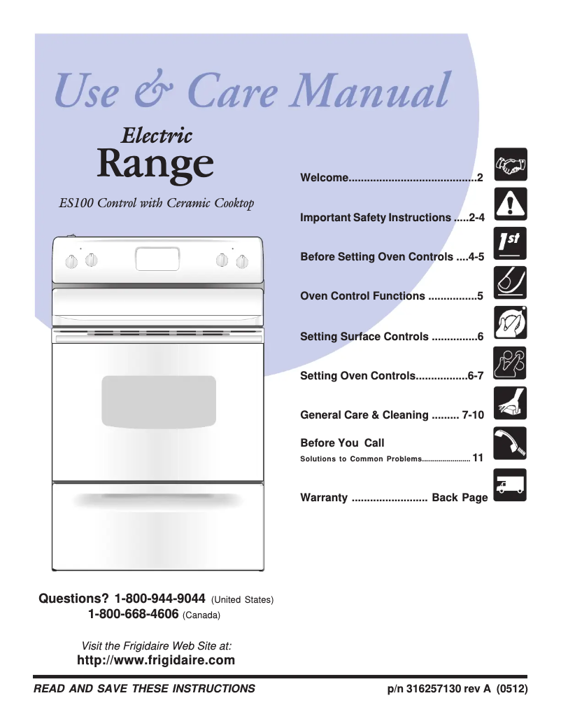 Page n°1 - Manuel utilisateur Frigidaire FEF339ES