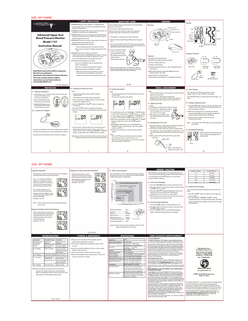 Page 1 de la notice Manuel utilisateur Lumiscope 1137
