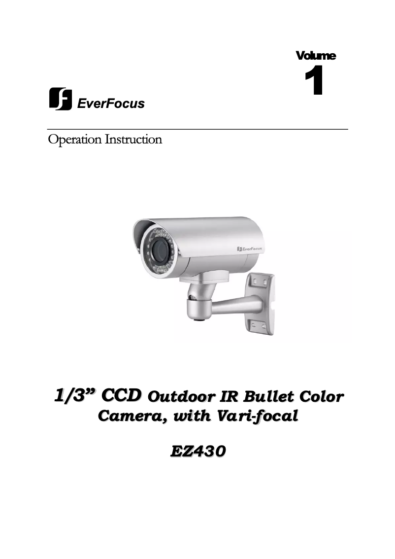 Page n°1 - Manuel utilisateur EverFocus EZ430